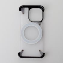 Металлический чехол FOUR CORNER AIRBAGS с поддержкой MagSafe для iPhone 15 Pro черный