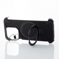 Металлический чехол LEATHER METAL FRAME с поддержкой MagSafe для iPhone 15 Pro черный