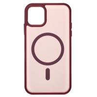 Силиконовый чехол MATTE с поддержкой MagSafe для iPhone 11 burgundy