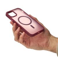 Силиконовый чехол MATTE с поддержкой MagSafe для iPhone 11 burgundy