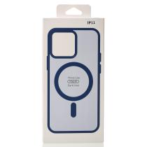 Силиконовый чехол MATTE с поддержкой MagSafe для iPhone 11 dark blue