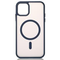 Силиконовый чехол MATTE с поддержкой MagSafe для iPhone 11 dark blue