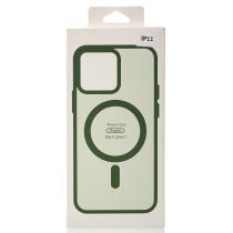 Силиконовый чехол MATTE с поддержкой MagSafe для iPhone 11 sage green
