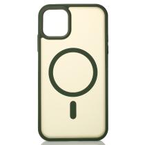 Силиконовый чехол MATTE с поддержкой MagSafe для iPhone 11 sage green