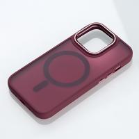 Силиконовый чехол MATTE с поддержкой MagSafe для iPhone 12 Pro Max burgundy