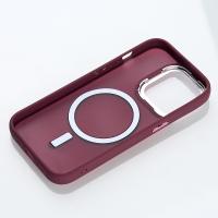 Силиконовый чехол MATTE с поддержкой MagSafe для iPhone 12 Pro Max burgundy