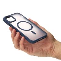 Силиконовый чехол MATTE с поддержкой MagSafe для iPhone 12 dark blue