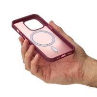 Силиконовый чехол MATTE с поддержкой MagSafe для iPhone 13 Pro Max burgundy