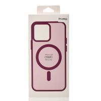 Силиконовый чехол MATTE с поддержкой MagSafe для iPhone 13 Pro burgundy