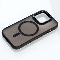 Силиконовый чехол MATTE с поддержкой MagSafe для iPhone 15 Pro Max classic black