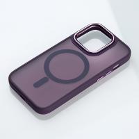 Силиконовый чехол MATTE с поддержкой MagSafe для iPhone 15 Pro Max dark purple