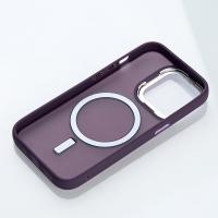 Силиконовый чехол MATTE с поддержкой MagSafe для iPhone 15 Pro Max dark purple