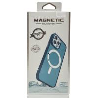 Силиконовый чехол MATTE с поддержкой MagSafe для iPhone 15 Pro Max dark blue