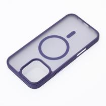 Силиконовый чехол MATTE с поддержкой MagSafe для iPhone 15 dark purple