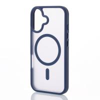 Силиконовый чехол MATTE с поддержкой MagSafe для iPhone 16 Plus dark blue