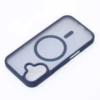 Силиконовый чехол MATTE с поддержкой MagSafe для iPhone 16 Plus dark blue