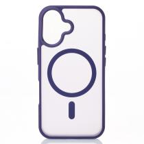 Силиконовый чехол MATTE с поддержкой MagSafe для iPhone 16 Plus dark purple