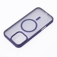 Силиконовый чехол MATTE с поддержкой MagSafe для iPhone 16 Pro Max dark purple