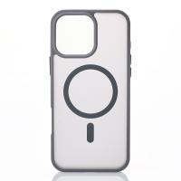 Силиконовый чехол MATTE с поддержкой MagSafe для iPhone 16 Pro titanium black