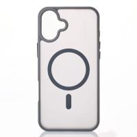 Силиконовый чехол MATTE с поддержкой MagSafe для iPhone 16 titanium black