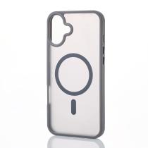 Силиконовый чехол MATTE с поддержкой MagSafe для iPhone 16 titanium black