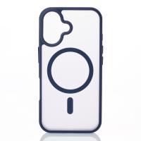 Силиконовый чехол MATTE с поддержкой MagSafe для iPhone 16 dark blue