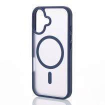 Силиконовый чехол MATTE с поддержкой MagSafe для iPhone 16 dark blue