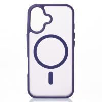 Силиконовый чехол MATTE с поддержкой MagSafe для iPhone 16 dark purple