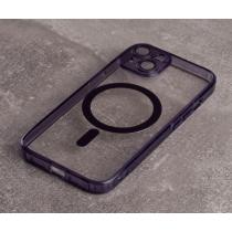 Силиконовый чехол SHADE PHONE с поддержкой MagSafe для iPhone15 темно-фиолетовый