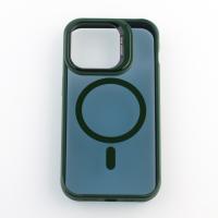 Силиконовый чехол SHADOW с поддержкой MagSafe для iPhone 12 Pro Max зеленый