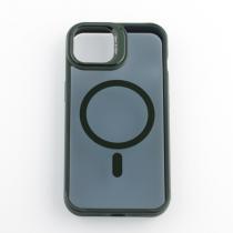 Силиконовый чехол SHADOW с поддержкой MagSafe для iPhone 13 зеленый