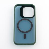 Силиконовый чехол SHADOW с поддержкой MagSafe для iPhone 14 Pro Max зеленый