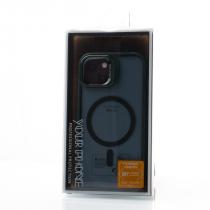 Силиконовый чехол SHADOW с поддержкой MagSafe для iPhone 14 синий
