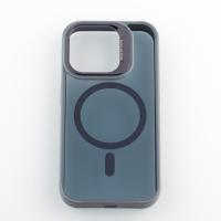 Силиконовый чехол SHADOW с поддержкой MagSafe для iPhone 15 Pro Max серый