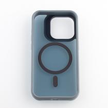 Силиконовый чехол SHADOW с поддержкой MagSafe для iPhone 15 Pro Max серый