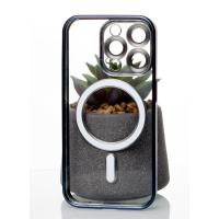 Силиконовый чехол MagSafe SHINING MATTE для iPhone 15 Pro blue titanium