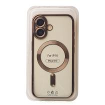 Силиконовый чехол MagSafe SHINING MATTE для iPhone 16 desert titanium