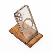 Силиконовый чехол MagSafe SHINING MATTE для iPhone 16 natural titanium