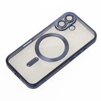 Силиконовый чехол MagSafe SHINING MATTE для iPhone 16 blue titanium