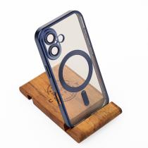 Силіконовий чохол MagSafe SHINING MATTE для телефону iPhone 16 Plus blue titanium