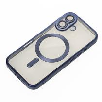 Силіконовий чохол MagSafe SHINING MATTE для телефону iPhone 16 Plus blue titanium