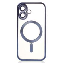 Силіконовий чохол MagSafe SHINING MATTE для телефону iPhone 16 Plus blue titanium