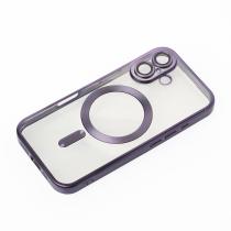 Силиконовый чехол MagSafe SHINING MATTE для iPhone 16 Plus deep purple