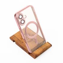 Силіконовий чохол MagSafe SHINING MATTE для телефону iPhone 16 Plus pink