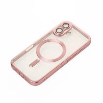 Силіконовий чохол MagSafe SHINING MATTE для телефону iPhone 16 Plus pink