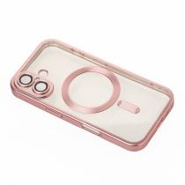 Силіконовий чохол MagSafe SHINING MATTE для телефону iPhone 16 Plus pink