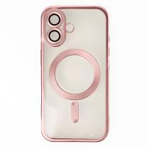 Силіконовий чохол MagSafe SHINING MATTE для телефону iPhone 16 Plus pink