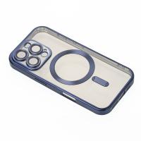 Силиконовый чехол MagSafe SHINING MATTE для iPhone 16 Pro blue titanium