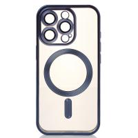 Силиконовый чехол MagSafe SHINING MATTE для iPhone 16 Pro Max blue titanium