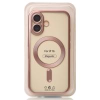 Силиконовый чехол MagSafe SHINING MATTE для iPhone 16 pink